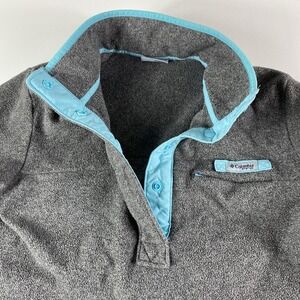 Columbia PFG Jacket Womens Small Gray 1/4 Snap T-Snap Fleece Long Sleeve Ladies